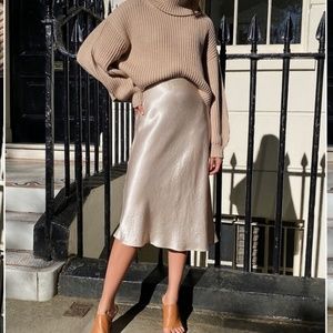 Aritzia Babaton Slip Skirt *Pewter* NWT